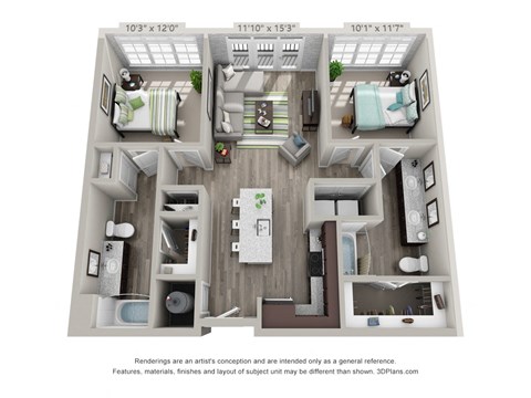 B2 Floor Plan at The Foundry, Indiana